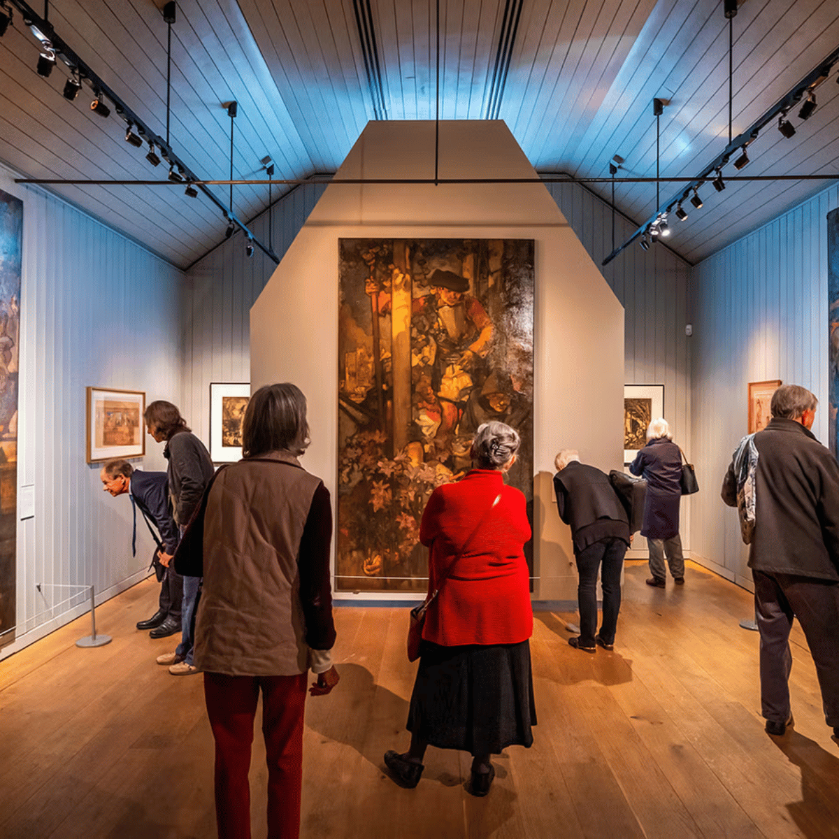Estudiantes en galería de arte
